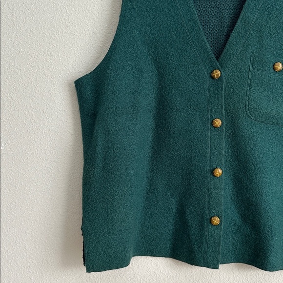 Womens vintage original RUSS sports company signature %100 WOOL sweater vest 1X - Picture 3 of 6